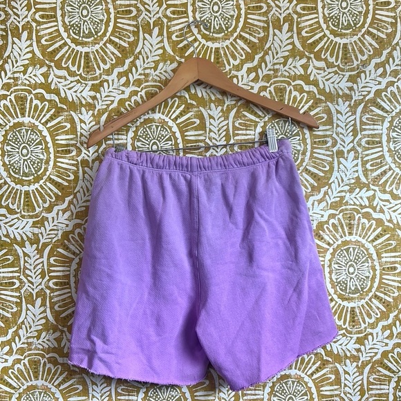 NWT RE/DONE x Hanes 80s Raw Hem French Terry Sweat Shorts In Faded Blossom Sz S - Picture 7 of 9